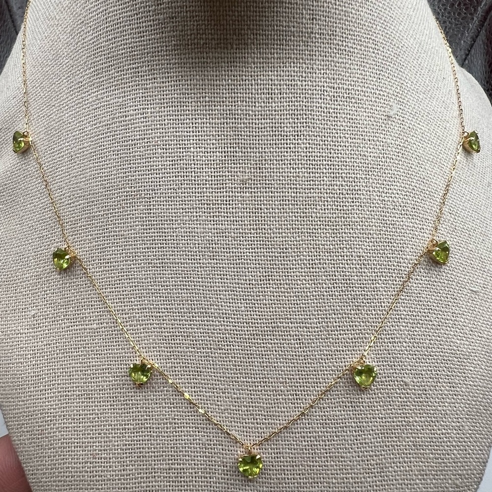 Peridot heart necklace